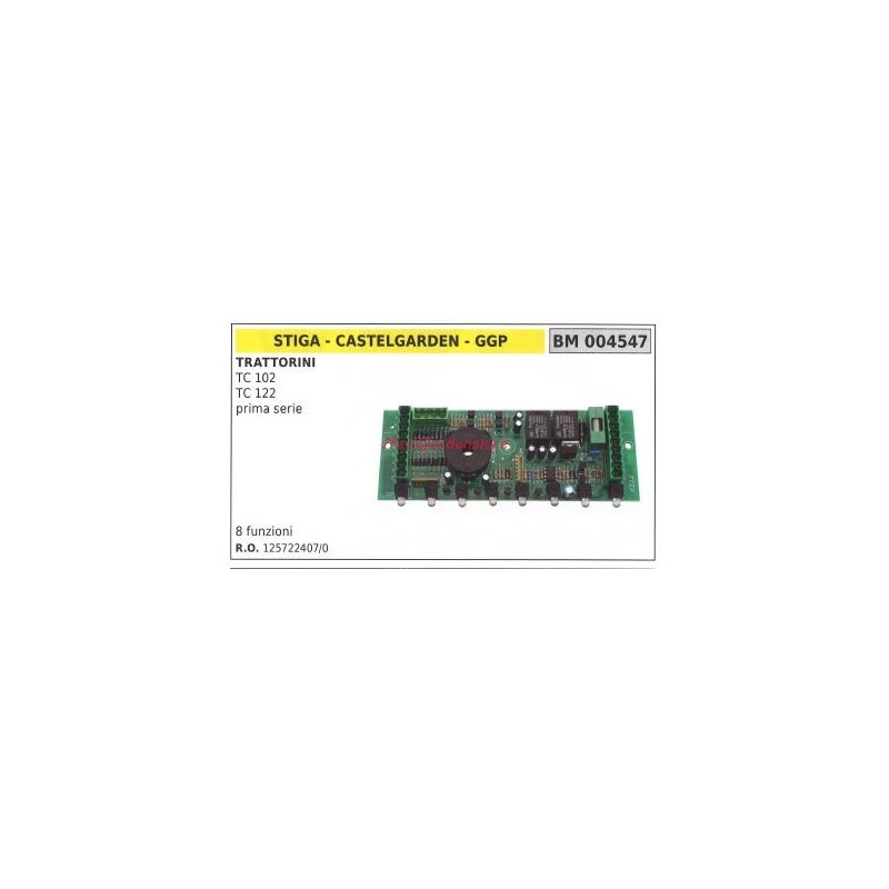 Electronic board compatible CASTELGARDEN tractor TC 102 TC 122 first series