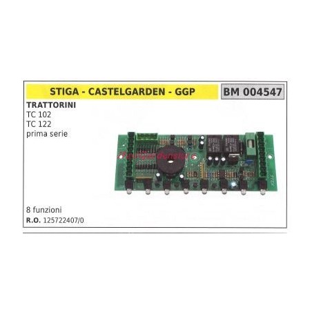 Electronic board compatible CASTELGARDEN tractor TC 102 TC 122 first series | Newgardenstore.eu