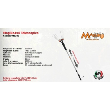 Scuotiolive a batteria Magiko4x4 telescopico SERIE MAORI a pettine spezzato | Newgardenstore.eu