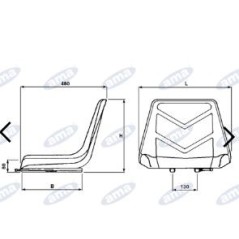 Selbstschwimmender Sitz mit Führungsbreite 395mm für Ackerschlepper | Newgardenstore.eu