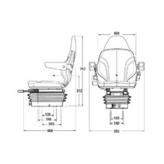 KAB mechanical suspension seat for agricultural tractor