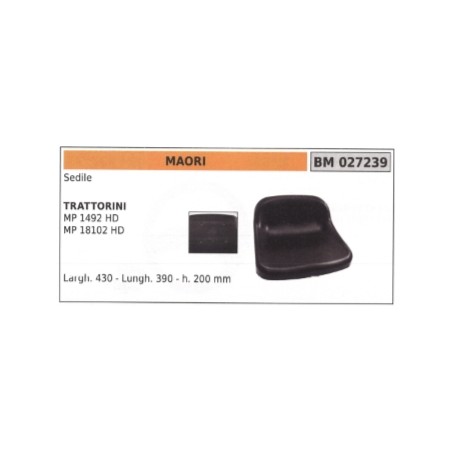 MAORI siège tracteur de pelouse MP1492HD largeur 430 mm longueur 390 mm h. 200 mm | Newgardenstore.eu