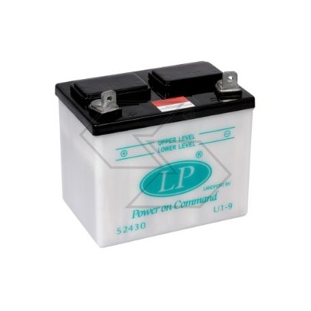 Electric battery for various DRY models U1-9 24 Ah 12 V pole + left | Newgardenstore.eu