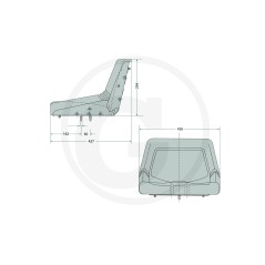 Sitz für verschiedene Rasentraktor-Modelle aus SCHWARZEM PVC 25270289 | Newgardenstore.eu