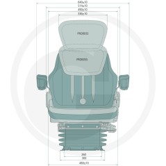 PROBOSS AS2480 luftgefederter Ackerschleppersitz LS95H1/90A(R) | Newgardenstore.eu