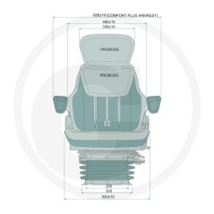 PROBOSS AS3520 luftgefederter Ackerschleppersitz LS95H1/90A(R) | Newgardenstore.eu