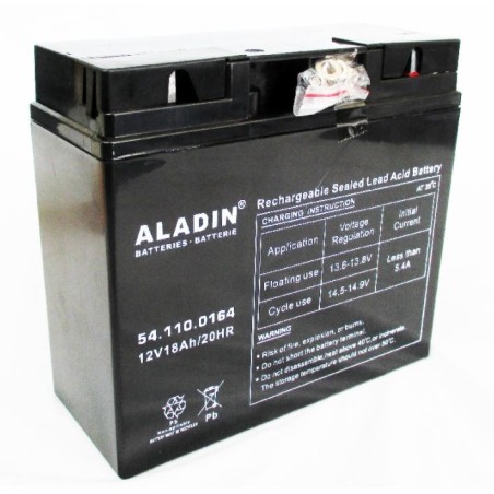 Batteria ermetica al gel ALADIN 12V 18Ah polo positivo destro per trattorino | Newgardenstore.eu