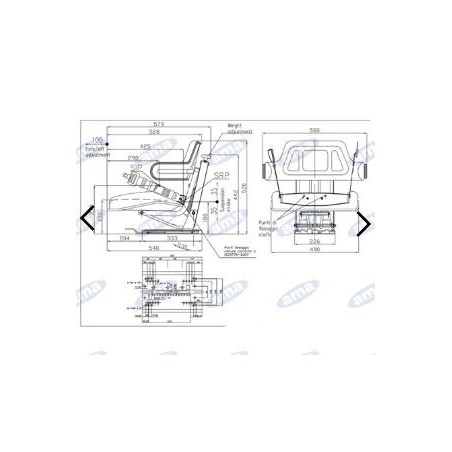 Seat 3 series wrap-around sky seat for AMA agricultural tractor 75605