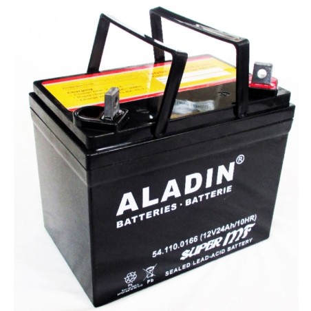 ALADIN 12V 22Ah rechts Pluspol hermetische Gelbatterie für Rasentraktor | Newgardenstore.eu
