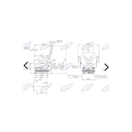 Seat 3 series wrap-around sky seat for AMA agricultural tractor