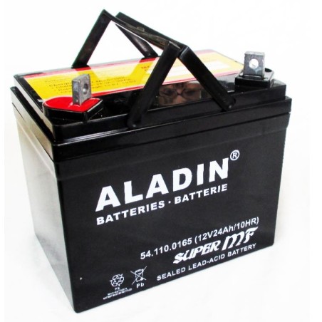 ALADIN 12V 22Ah hermetische Gelbatterie links Pluspol für Rasentraktor | Newgardenstore.eu