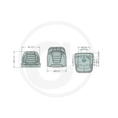 Sitz für Rasentraktor kompatibel verschiedene PVC-Modelle 25270290