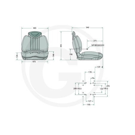 Sedile trattorino rasaerba compatibile diversi modelli in PVC 25270291