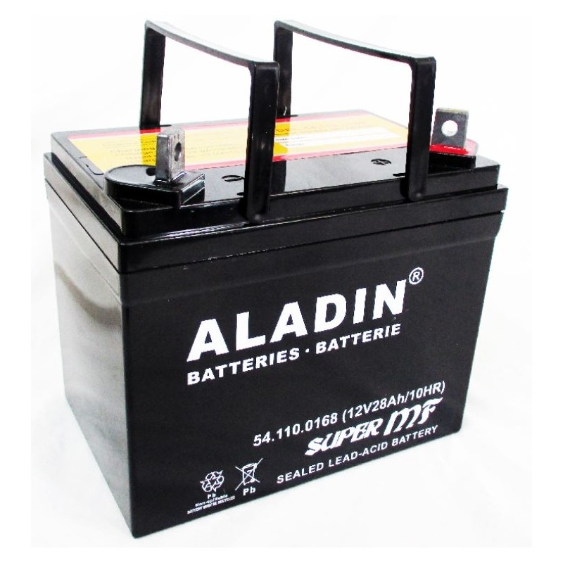 Batteria ermetica al gel ALADIN 12V 28Ah polo positivo destro per trattorino