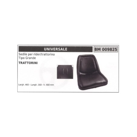 Asiento tractor UNIVERSAL anchura 460 mm longitud 560 mm h. 460 mm | Newgardenstore.eu