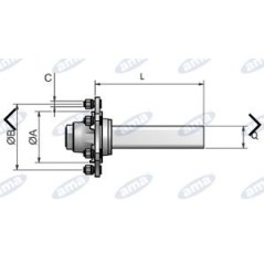 Achswelle ohne Bremse Typ 4-Loch-Fiat für AMA-Anhänger und -Tankwagen 11680 | Newgardenstore.eu