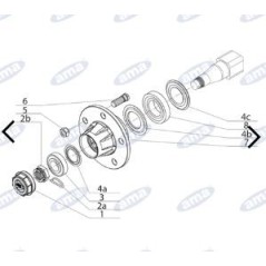 Arbre d'essieu sans frein type 5 trous pour remorque et citerne AMA | Newgardenstore.eu