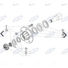 Semiasse senza freno tipo 5 fori per rimorchio e carrobotte AMA | Newgardenstore.eu