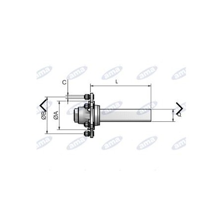 Brakeless axle shaft type 5-hole for AMA trailer and tank