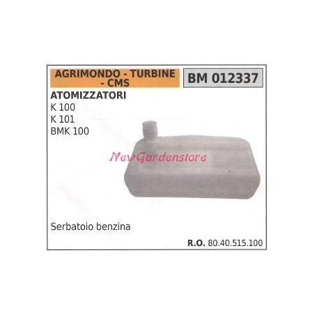 Depósito de combustible AGRIMONDO motor nebulizador K 100 101 BMK 100 012337 | Newgardenstore.eu