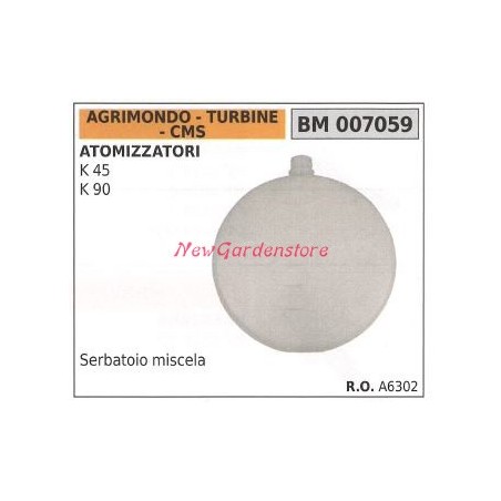 Réservoir de carburant AGRIMONDO K 45 90 moteur atomiseur 007059 | Newgardenstore.eu