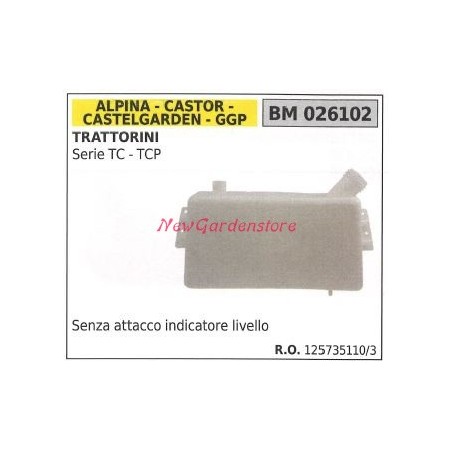 Depósito de combustible ALPINA para motor de tractor de césped SERIE TC-TCP 026102 | Newgardenstore.eu