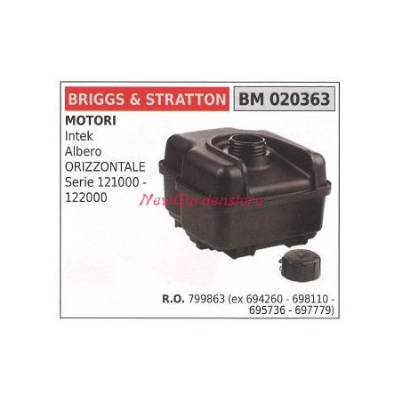 BRIGGS&STRATTON réservoir de carburant pour moteur de tondeuse 020363 | Newgardenstore.eu