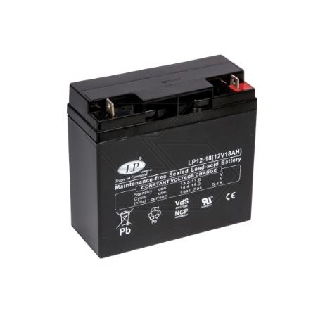 Batería para varios modelos AGM LP12-18 18 Ah 12 V polo + DERECHA | Newgardenstore.eu