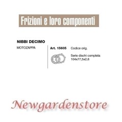 Jeu complet de disques d'embrayage 15605 NIBBI DECIMO 104x77,5x2,6