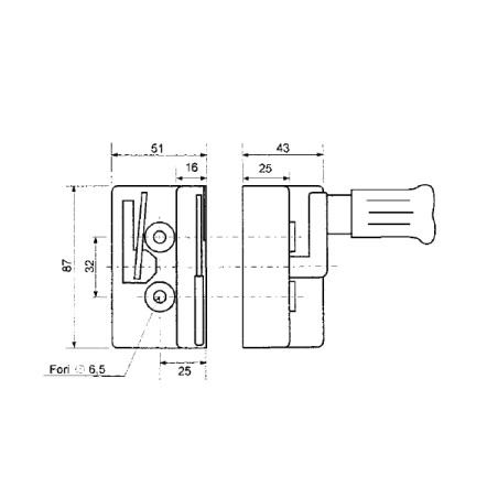 Lock without safety right side for agricultural tractor