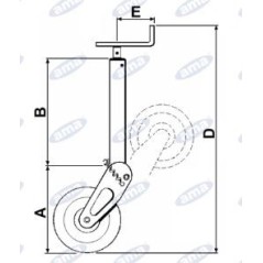 Servotimone con ribaltimento semiautomatico e bloccaggio per rimorchio AMA | Newgardenstore.eu