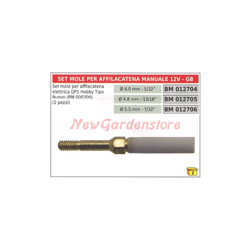 Juego de muelas de 2 piezas para afilador manual de cadenas GP1 HOBBY NEW GARDEN STORE 012706