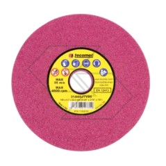 Set of 3 discs ruby-coloured coarse-grit grinding wheels for chainsaw chain sharpeners