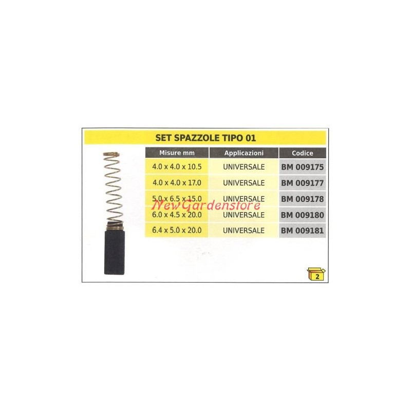 Bürstensatz 2-teilig Typ 01 universal 6,4 x 5,0 x 20,0 mm 009181