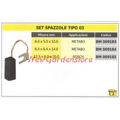 Set spazzole 2 pezzi tipo 03 METABO 6.0 x 5.0 x 10.0 mm 009183