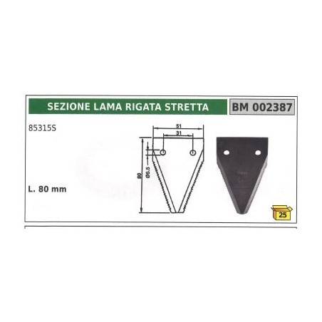 Narrow grooved blade section for motor mower 85315 SF | Newgardenstore.eu