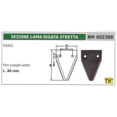 Narrow scoring blade section for D2001 motor mower