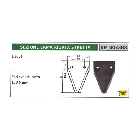 Narrow scoring blade section for D2001 motor mower | Newgardenstore.eu