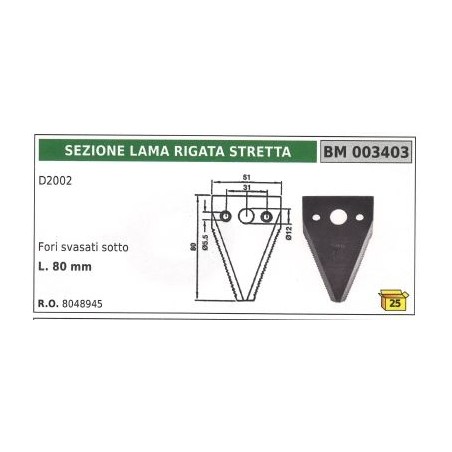 Sección de cuchilla incisora estrecha para segadora motorizada D2002 | Newgardenstore.eu