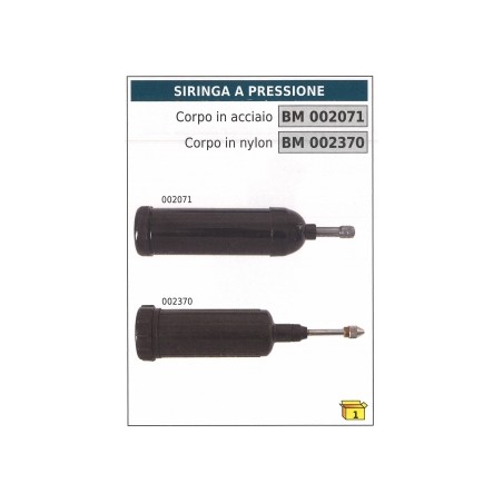 Siringa a pressione corpo in acciaio codice 002071 | Newgardenstore.eu