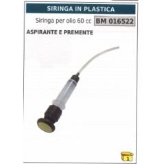 Seringue en plastique pour huile 60 cc aspiration et pression code 016522 | Newgardenstore.eu