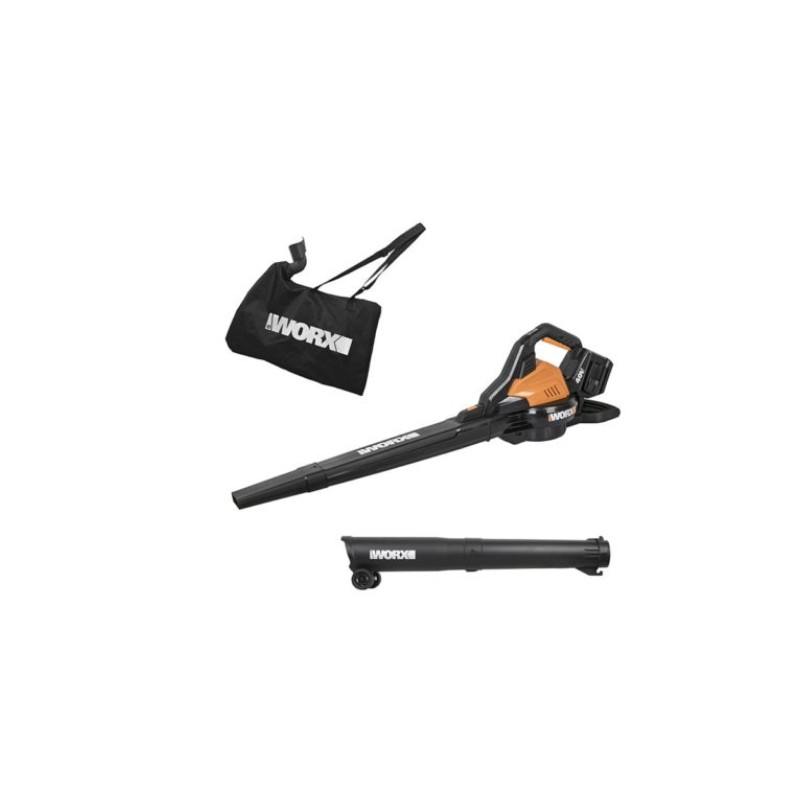 WORX WG583E cordless suction blower with 2 batteries and charger