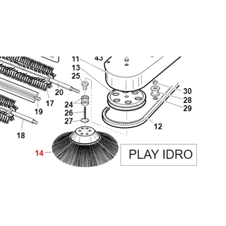 ORIGINAL GIANNI FERRARI Traktor PLAY GREEN Seitenbürste mit gemischten Borsten | Newgardenstore.eu