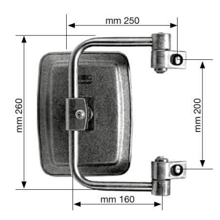 Right and left rear-view mirror for agricultural tractor