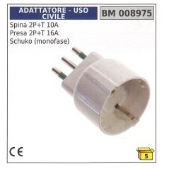 2-pin+earth 10A schuko socket 2-pin+earth 16A schuko single-phase 008975 | Newgardenstore.eu