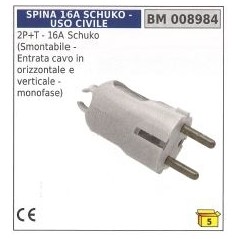 2-pin+earth 16A schuko demountable plug cable entry horizontal/vertical | Newgardenstore.eu