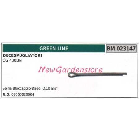 Goupille de blocage de l'écrou de l'engrenage conique Débroussailleuse GREENLINE CG 430BN 023147 | Newgardenstore.eu