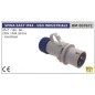 Einfacher Industriestecker IP44 2-polig+Erde 16A - 6H - 230V gerade einphasig 007673