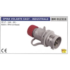 Industrial plug easy 3-pin+earth 16A - 6H - 400V three-phase 012319 | Newgardenstore.eu