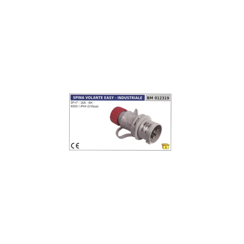 Enchufe industrial easy 3 polos+tierra 16A - 6H - 400V trifásico 012319